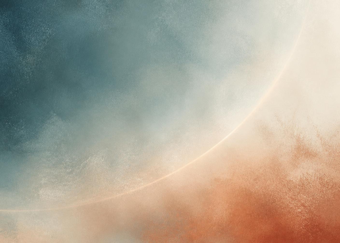 Abstract teal and copper gradient case study cover